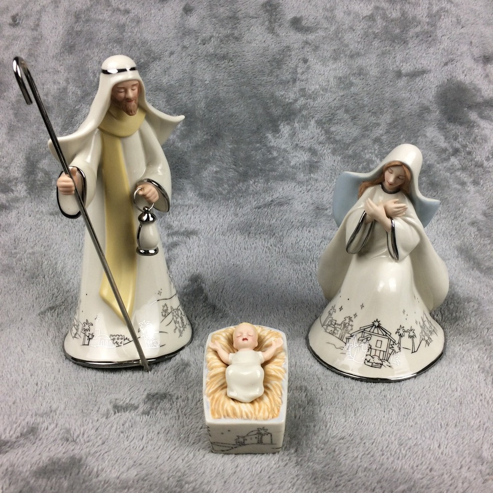 HAWTHORNE VILLAGE‎ Nativity Crèche Silver Blessings Joseph Mary Baby Jesus